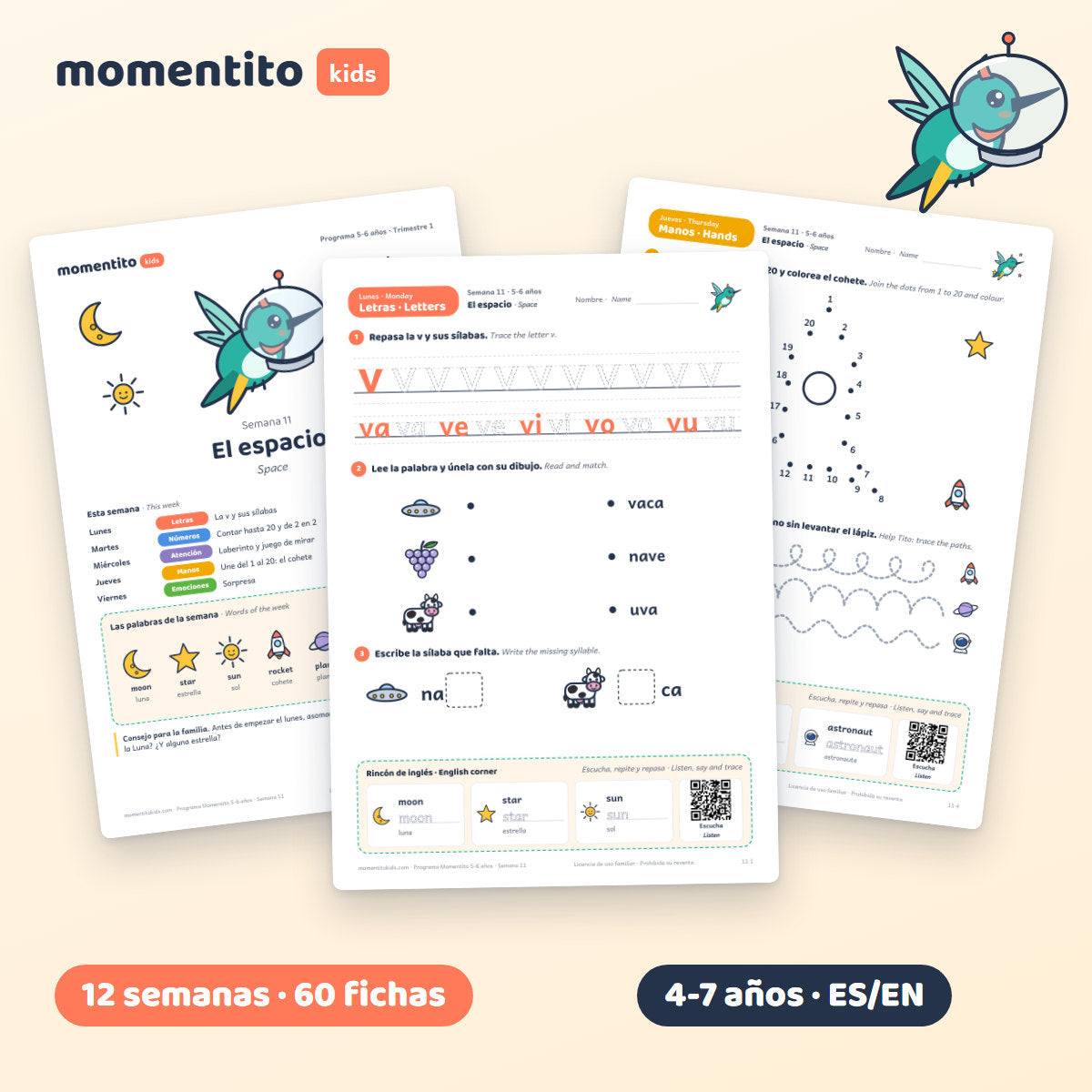 Programa Momentito: fichas de la semana 11, El espacio