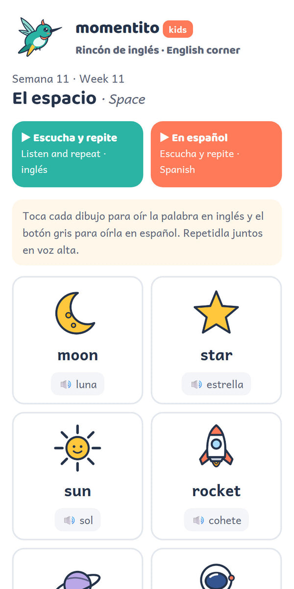 La página de audio de la semana 11 en un móvil